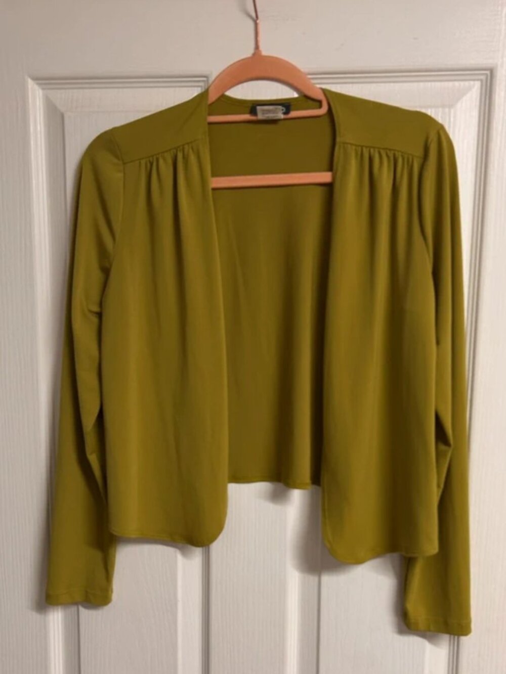 Kim & Co. Citrine Green Stretch Bolero Shrug β Size XS